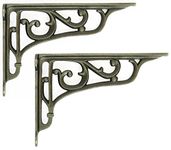 Castelion® Pair of Cast Iron Edwardian Scroll Shelf Brackets | Home Accessories | Shelf Hardware | Ornate Home Decor | Shelving Brackets and Supports | 15cm x 22cm / 6" x 9"