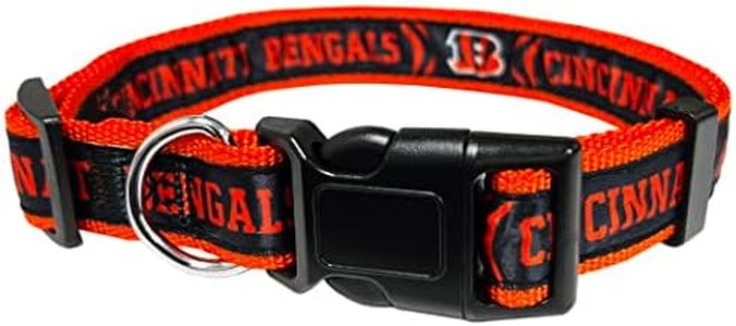 Pets First NFL Cincinnati Bengals Licensed PET COLLAR, Large - Heavy-Duty, Strong, and Durable Dog Collar. Available in 31 Football Teams and 4 Sizes