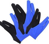 Gzingen 6 Pieces Artist Glove for Drawing Tablet (S M L), Two-Finger Tablet Drawing Gloves, Digital Artist Gloves for Graphics Pen Drawing Tablet Monitor Painting-Three Size in One (Black/Blue)