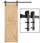 SMARTSTANDARD 5ft Barn Door Hardware kit, Barn Door Track, Sliding Door Hardware kit, Smoothly and Quietly -Heavy Duty Sturdy -Easy to Install, Fit 30" Wide Door Panel (I Shape Hanger)