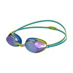 Speedo Junior Vengeance Swimming Goggles | Competitive | Racing | Training | Anti-Fog | Anti-Leak, Green/Blue, One Size