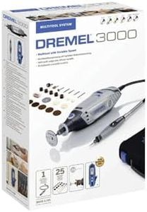 Dremel 3000 Multifunctional Tool 130 W, Set with 1 Attachment, 25 Accessories, Variable Speed 10,000-33,000 rpm for Cutting, Grinding, Engraving, Polishing, Sharpening, Cleaning, Carving