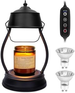 Candle Warmer Lamp, Dimmable Candle Warmer Lantern with Timer, Mothers Day Birthday Gifts for Women Mom, House Warming Gifts, Black Lantern Candle Warmer, Large Candle Lamp for New Home Bedroom Decor
