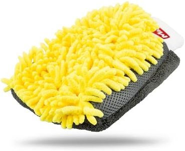 Maxshine Professional Microfiber Car Wash Mitt - Chenille, Yellow - High-Efficiency Wash Mitt for Car, SUV, Truck, Boat, RV Washing - Auto Detailing Accessories