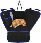 Active Pets Dog Car Seat Cover Car Seat Protector- Dog Seat Cover for Back Seat of SUVs, Trucks, Cars - Waterproof & Convertible Vehicle Hammock for Car Backseat - Mesh Window- Blue, XL