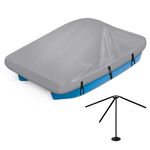 Waterproof Paddle Boat Cover with Adjustable Support System, Durable Heavy Duty Pedal Boat Cover, Fits 3 or 5 Person Paddle Boat Pedal Boat Pelican Boat Monaco Boat(Grey)