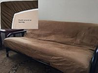 OctoRose Full Size Elastic Around on Backing Bonded Micro Suede Easy Fit Fitted Futon Cover (Caramel)