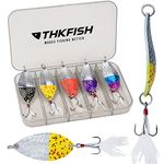 THKFISH Spoons Fishing Lures Kit Trout Spoons Lure Bass Spoons Lure Fishing Spoons Fishing Lures for Trout Bass leurre Peche truite1/2oz 5pcs A