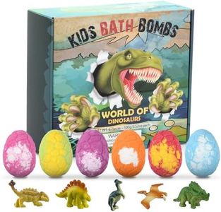 Volumoon 6 Piezas Bombas de Baño con Juguete Sorpresa Dinosaurio, Set de Regalo de Bolas de Baño, Efervescentes de Bombas Baño, Sales de Baño Spa Baño de Burbujas, Regalo de Cumpleaños Niños y Niñas