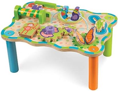 Melissa & Doug First Play Jungle Wooden Activity Table, Baby and Toddler Toy, Sturdy Wooden Construction, Helps Develop Fine Motor Skills