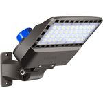 Juyace 150W led Flood Light Dusk to Dawn Outdoor Lighting Barn Light Commercial Wall Mounted Shoe Box Street Yard Security Area Lighting IP65 Waterproof 5000K 100-277 V