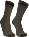 DexShell Waterproof Mudproof All Weather Cycling Biking Bamboo Rayon Inner Socks Ultra Thin Crew, Olive Green, Unisex Large