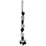 Reiki Crystal Products Natural Selenite with Black Tourmaline Clear Quartz Tumble Stone Car Hanging Accessories and Door Hanging Items Reiki Healing and Crystal Healing Stone Size 15 cm Apporx