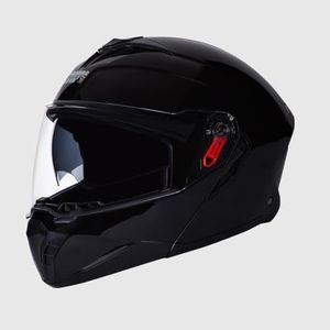 STUDDS Trooper ISI and DOT Certified Gloss Finish Flip-up Full Face Helmet for Men and Women with Inner Sun Visor (Black XL)