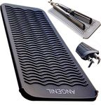 ANGENIL Silicone Heat Resistant Travel Mat Pouch for Titanium Ceramic Flat Iron, Hair Straightener Professional and Curler 2 in 1, Curling Wand, Crimper Hair Iron Tools, Food Grade Silicone, Black