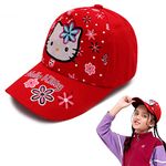 VRITRAZ Flower Cartoon Character Printed Little Cap for Kids, Baby, Girls & Boys 3-12 Years (Red)