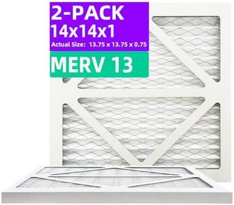 Qingzhug 14x14x1 MERV 13 (2-Pack) Pleated Air Filter (Actual Size: 13.75"x13.75"x0.75") MPR 1900 & FPR 10, Furnace Air Filters