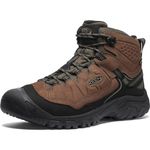 KEEN Men's Targhee 4 Mid Height Durable Comfortable Waterproof Hiking Boots, Bison/Black, 10.5