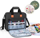 Luxja Embroidery Project Bag, Embroidery Kits Storage Bag (Bag Only), Black