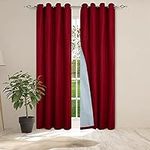 Safdie & Co. Curtain Jaquard Panel 2Pk 84L Ultimate Blackout Red