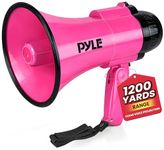 Pyle Megaphone - Portable and Lightweight Speaker Siren Bullhorn - Compact and Battery Operated with 30 Watt Power, Foldable Handle for Cheerleading and Sporting Use