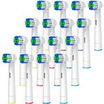 GENKENT Replacement Toothbrush Heads Compatible with Oral-B Braun, 16 Pcs Professional Electric Toothbrush Heads Brush Heads Refill Pro 500/1000/1500/3000/3757/5000/7000/7500/8000