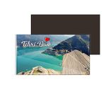 dhcrafts Fridge Magnet Rectangle Acrylic Glass (8.6 x 5.4 cm) Multicolor Uttarakhand Tehri Dam Design Pack of 1