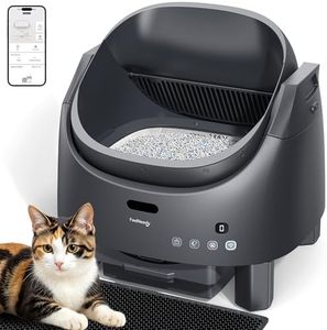 Self Cleaning Cat Litter Tray, FeelNeedy Open-Top Automatic Cat Litter Box with App Control, Odour-Free, Safety Sensors, with 1 Roll Liner