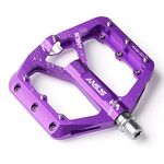 Mountain Bike Pedals,3 Bearings Bike Pedals Platform Bicycle Flat Pedals 9/16" Purple Mtb Pedals (A001Purple)