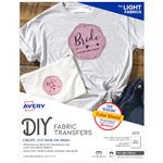 AVERY Printable Heat Transfer Paper for Light Fabrics, 8.5" x 11", Inkjet Printer, 12 Iron On Transfers (3275)