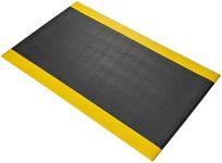 Premium Rubber Anti-Fatigue Mat Industrial & Commercial Cushioned Comfort Mats for Standing Workstations, Kitchens & Packing Stations – Insulated & Fire-Safety Certified (Black/Yellow, 90x60cm)