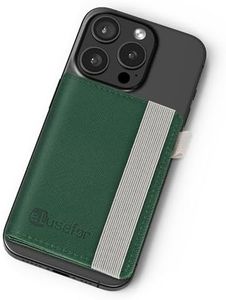 Stick-On Phone Wallet for Back of iPhone or Android Case | 6 Sleeve Credit Card Holder - Pocket for Cards, Money & ID - Built-in Stand - Waterproof Material - Travel, Work & Life-Proof - Green