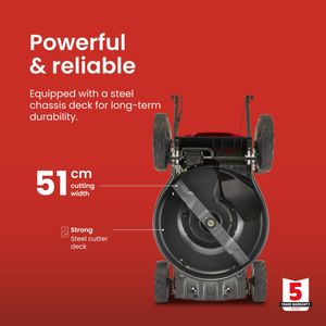 Mountfield SP53 Petrol Lawnmower – Self-Propelled 51cm Steel Deck