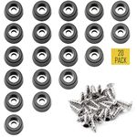 Rubber Cutting board feet with Stainless Washer and Screws, 1/2” small black round rubber feet, non slip bumper pads for furniture, electronics & Application,20 Pack