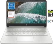 HP 14 HD Portable Laptop Computer Students Business, Quad-Core Intel Pentium N5030 Processor, 16GB RAM, 1TB SSD, HDMI, Win 11 S w/GM Accessories, Natural Silver