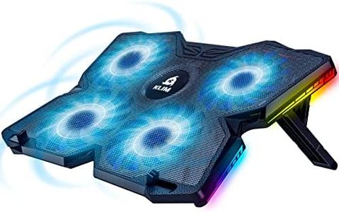 KLIM Wind - Base di raffreddamento PC Portatile + Il più potente Supporto PC portatile + Azione Rapida 1200 RPM + Gaming laptop stand (RGB)