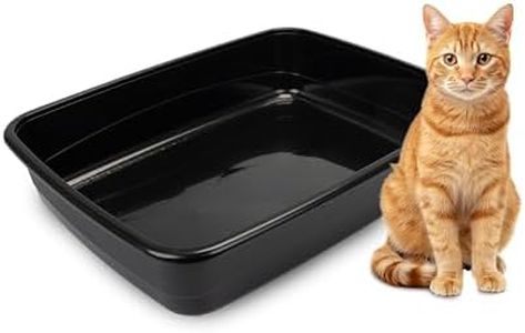 Ferplast Bac Litiere pour Chat, Maison de Toilette pour Chat, Litière avec Bords Hauts, 49,5 x 64,5 x H 14,5 cm, Noir