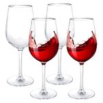 FWEEK Set of 4 Large Plastic Wine Glasses 550MLml Unbreakable Reusable Polycarbonate Clear Red Wine Glasses for Party Camping Picnics Hot Tubs Pools