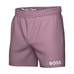 BOSS Hugo Men's Standard Vertical Logo Swim Trunk, Mulberry, X-Large