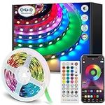 vvuvnem LED Strip Light 15m, Led Lights Music Sync Colour Changing, Ultra-Long RGB Bluetooth Led Lights with Remote App Control, Led Lights for Bedroom Party Indoor Decoration [Energy Class A++]