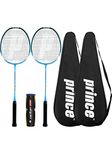 Prince Power 75 Ti Badminton Rackets (x2) + Covers + 6 Shuttles (Shark x 2 + Covers + Shuttles)