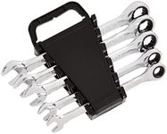 Amazon Basics Ratcheting Wrench Set - Metric, 5-Piece