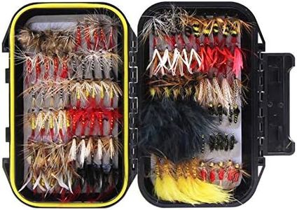 Croch 120pcs Dry Flies Wet Flies Flies Box Set Mix Designs Fishing Lure Bass Salmon Trouts Flies Floating/Sinking Assortment with Waterproof Fly Box