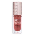 Revolution Beauty, Pout Bomb Plumping Lip Gloss, High-Shine for Glossy, Fuller & Plump Lips with Hyaluronic Acid & Peptides, Vegan & Cruelty-Free, Warm Peach Orange