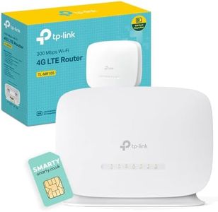 TP-Link TL-MR105 WiFi 4G Router with Free SIM Card, N300Mbps Wireless 4G Cat4 LTE Network, Ethernet Port, Mobile WiFi Router, External Antenna Ports, Plug & Play