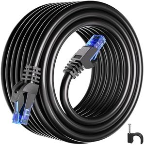 Cable Ethernet 30m, Cable RJ45 30m Cat 6 Haut Débit Câble Réseau, Intérieur 23AWG UTP Cable Internet, Long Câble Ethernet 30 mètres Noir Cable LAN CCA Cable Patch pour Routeur Switch Modem (30 Clips)