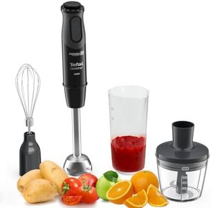 Tefal 3in1 Optichef Hand Stick Blender, 20 speeds and pulse, Powelix Blades Technology, 800ml beaker, 1000W, 500 ml Chopper, Food Processor, Dishwasher Safe Parts HB643842, Black