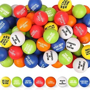 Motivational Stress Balls Colorful Small Foam Balls Anxiety Relief Toys Relieve Inspire Hand Exercise Toys Funny Stress Relief Gifts for Kids Adults Teams Motivating Encouraging (Positive, 80 Pcs)