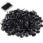 200Pcs Matte Upholstery Nail,Pushpin Decorative Tack Stud with Box for Upholstered Furniture Cork Board,DIY Project,Home Decor (Black)