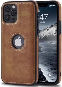 AIOVETEAB Funda Compatible con iPhone 12/12 Pro, Slim Premium PU Cuero Retro Business Antiarañazos Anti-Choques Case Funda de Piel Protectora para iPhone 12/12 Pro (Marrón)